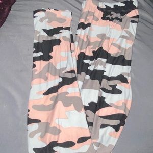 Pink, Grey, Black, camo leggings